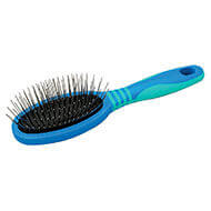 Simple brush for dog and cat - metal studs rounded tips - Vivog - Special cat and small dog - Total length 20cm Brushing length 9cm