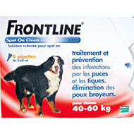 Pipettes antiparasitaires - Frontline Spot On - chiens 40 à 60kg