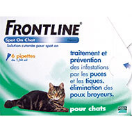 Pipettes antiparasitaires - Frontline Spot On - chats