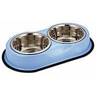 Non slip stand + 2 bowls for dog - Blue - Vivog