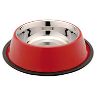 Anti-slip stainless bowl - Red
