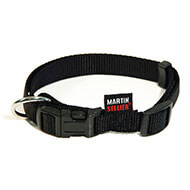 Adjustable dog collar black nylon