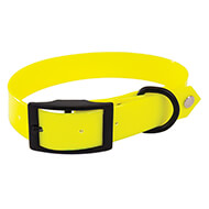 Yellow flat reflective collar for dog hunting