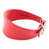 Greyhound and Whippet Kingdom Red leather Collar  - leather imitation leather