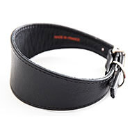 Greyhound and Whippet Kingdom Black leather Collar  - leather imitation leather