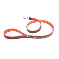 Allure leash in Brown/Orange leather - L.100 x W.1,9 cm
