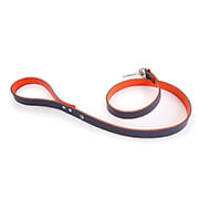 Allure leash in Grey/Orange leather - L.100 x W.1,9 cm