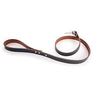 Allure leash in Black/Cognac leather - L.100 x W.1,9 cm