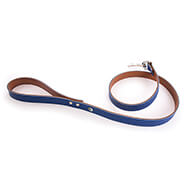 Allure leash in Blue/Cognac leather - L.100 x W.1,9 cm