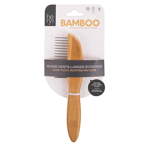 Bamboo Comb wide rotating teeth
