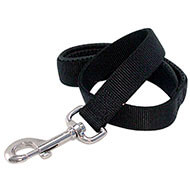 Dog lead - Comfort metal chain  - with padded handle - for large dog - Black