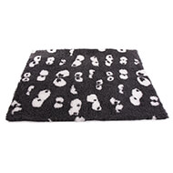 Thick carpet PetBed - to keep dogs and cats dry - Patterns white eyes on gray background - cut - Length 100cm - width 75cm