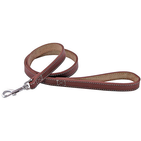 Dog natural leather lead - 100 x 2 cm