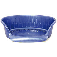 Basket for dog and cat - non-slip plastic blue