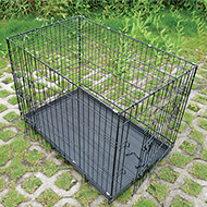 Cage de transport pour chien et chat métal - grille de fond + plateau plastique + 2 portes