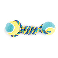 Dog Toy - Set of 4 ropes + 2 tennis balls - 25cm