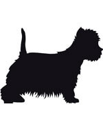 Westie dog body sticker