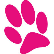 Sticker paw - fluorescent pink