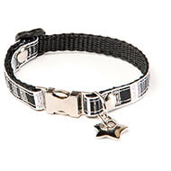 Dog collar - Black & White rhinestone