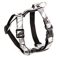Dog harness - Camouflage grey - S - W 10 mm Long 38cm to 25m