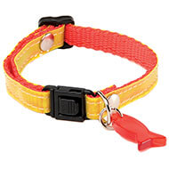 Adjustable Cat Collar - Reflection - Yellow Red