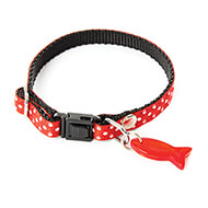 Adjustable Cat Collar - Pea - red