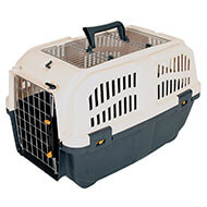 Cage de transport pour chien et chat SKUDO OPEN grise