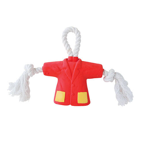 Red jacket - latex toy for dog