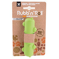 Dog floating toy - Rubb'n'Roll - green stem - 12x3,5 cm