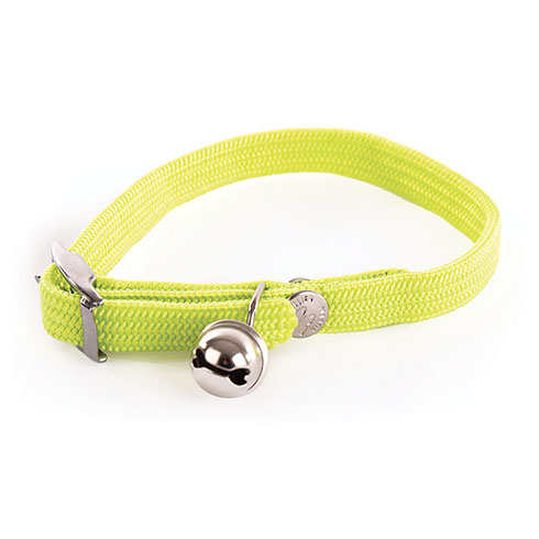 Cat collar - nylon elastic green - 1 x 30 cm
