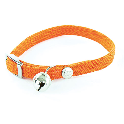 Cat collar - nylon elastic orange - 1 x 30 cm