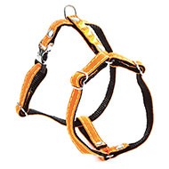 Dog color fluo harness - nylon orange & yellow