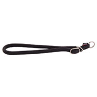 Dog semi-choke collar - black round nylon - 65 x 1,3cm