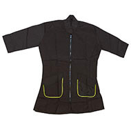 Blouse de toilettage - veste cintrée avec poches Noir/jaune - collection BOMBAY