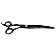 Grooming curved scissors left-handed XP812 - semi-professionnal - Optimum Black Titanium - 20,5 cm