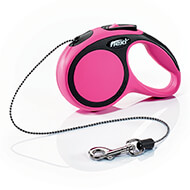 Dog retractable lead - Flexi vario pink cord