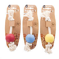 Set of 3 balls-rope toys for dogs - 100% natural material - Rubb N Rope
